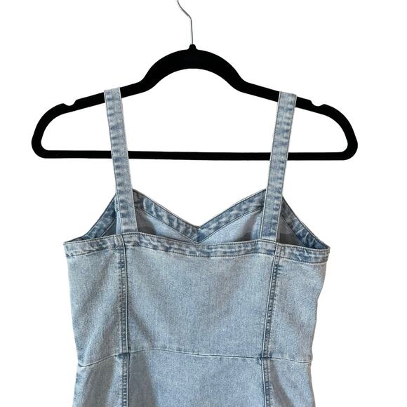 VERO MODA Women Lilith Denim Mini Dress Blue M Coastal Casual Chic Y2K Nostalgia - Picture 8 of 13
